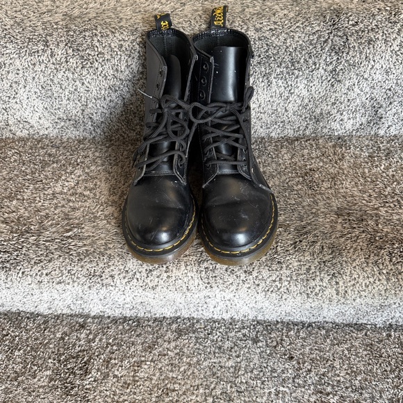 Dr. Martens Black Leather Lace-Up Boots - Picture 2 of 6